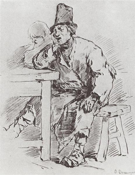Крестьянин за столом, 1877 - Виктор Васнецов