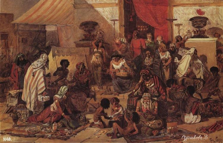 Христос, изгоняющий торговцев из храма, 1873 - Василий Суриков