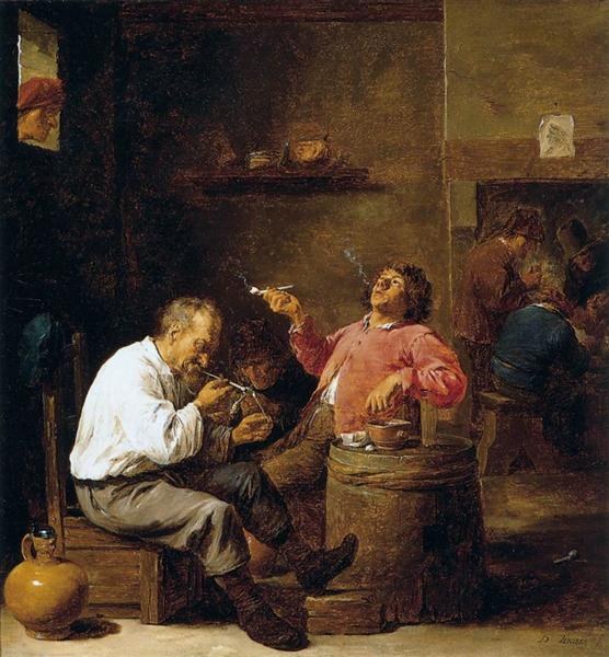 Курильщики в интерьере, c.1637