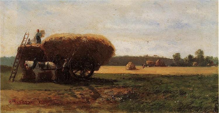 Жатва, c.1857 - Камиль Писсарро