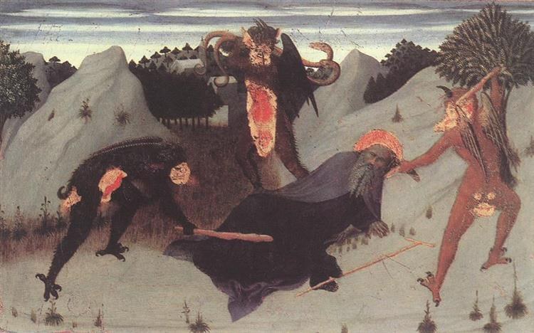Святой Антоний Пустынник, замученный дьяволами, 1423 - Сассетта (Стефано ди Джованни)