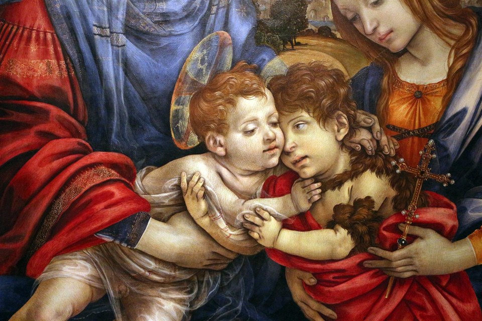 Святое Семейство со святыми Иоанном Крестителем и Маргаритой (фрагмент), c.1495