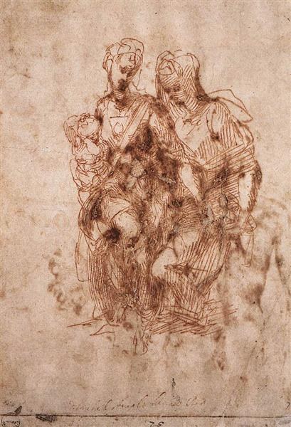 Святая Анна с Мадонной и младенцем Христом, c.1502