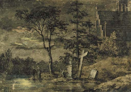 Двое мужчин, созерцающих луну, 1794 - 1798