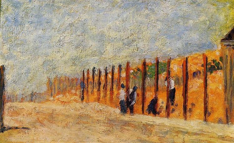 Крестьяне забивают колья, 1882 - Жорж Сёра