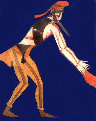 Эскиз костюма к спектаклю «Фамира Кифаред», 1916