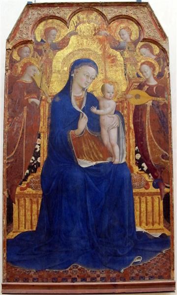 Мадонна с младенцем и ангелами, c.1437 - c.1444 - Сассетта (Стефано ди Джованни)