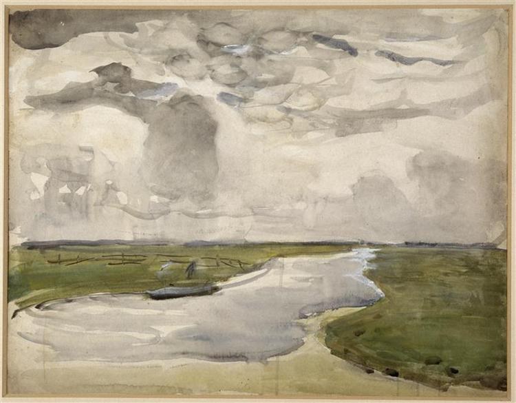 Извилистый пейзаж с рекой, 1906 - 1907