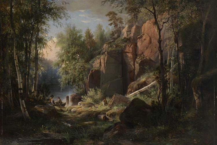 Вид на остров Валаам. Петух, 1860 - Иван Шишкин