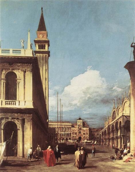 Пьяццетта, вид на Часовую башню, c.1727