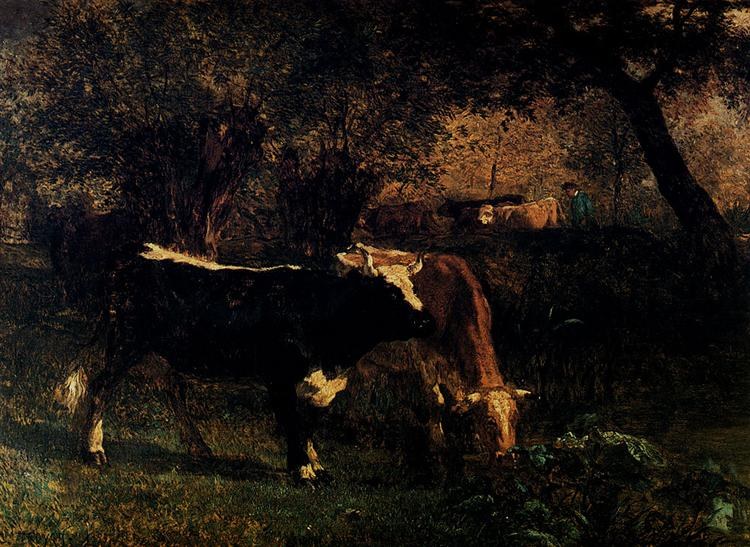 Коровы на водопое, 1855