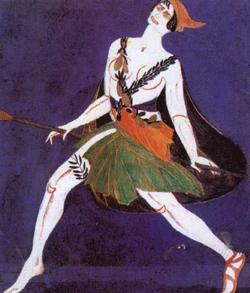 Эскиз костюмов к спектаклю "Фамира Кифаред" Иннокентий Анненский. Менад., 1916