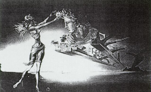 Явление женщины и подвесная архитектура в пустыне, 1946