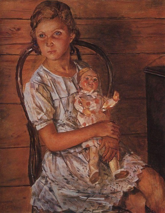 Девочка с куклой. 1937