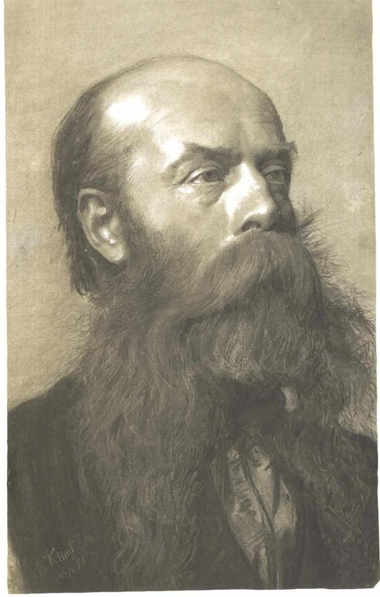 Портрет мужчины с бородой в профиль в три четверти, 1879