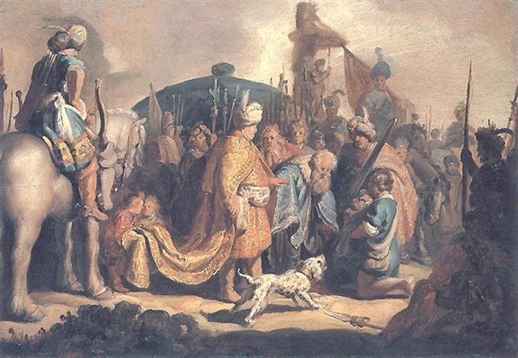 Давид предлагает голову Голиафа царю Саулу, 1627
