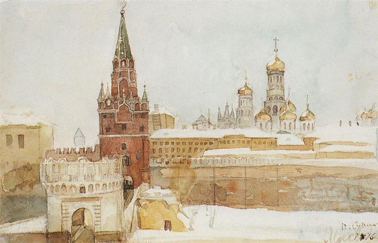 Вид Кремля зимой, 1876 - Василий Суриков