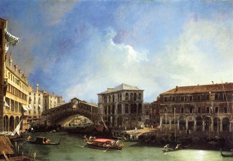 Гранд-Канель, мост Риальто с севера, 1725