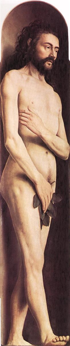 Адам, из левого крыла Гентского алтаря, 1425 - 1429