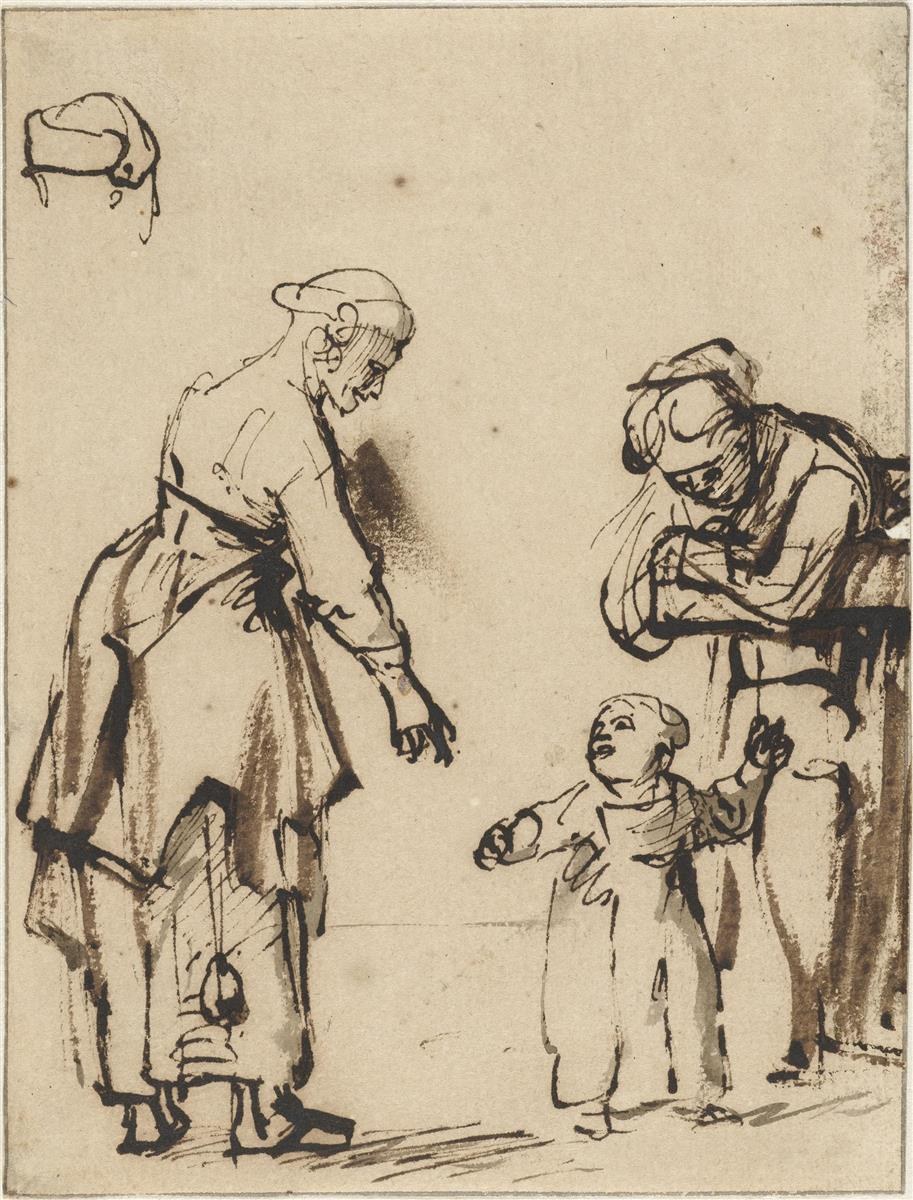 Две стоящие женщины с ребенком, 1649