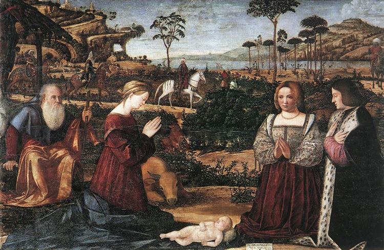 Святое семейство с двумя дарителями, 1505