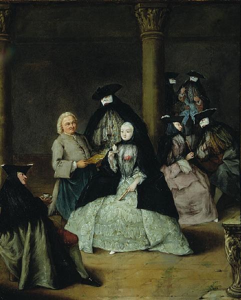 Вечеринка в масках во дворе, 1755