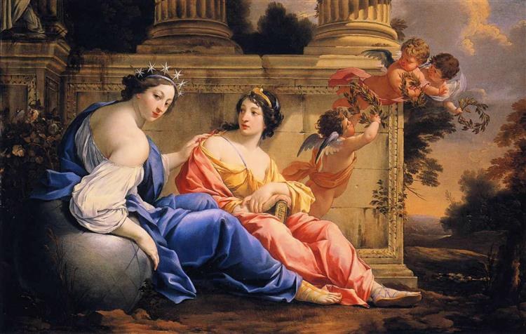 Музы Урания и Каллиопа., 1634