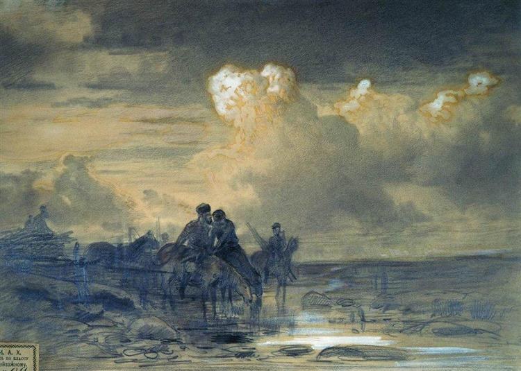 Лошади на водопое, 1867 - 1869