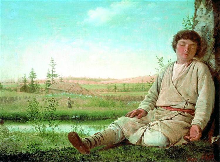 Спящий пастушок, 1824 - Алексей Венецианов