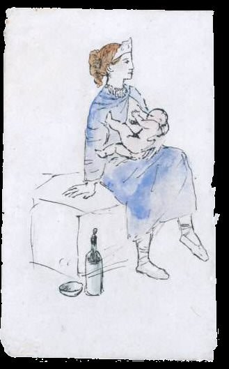 1905 Артист цирка с ребенком.