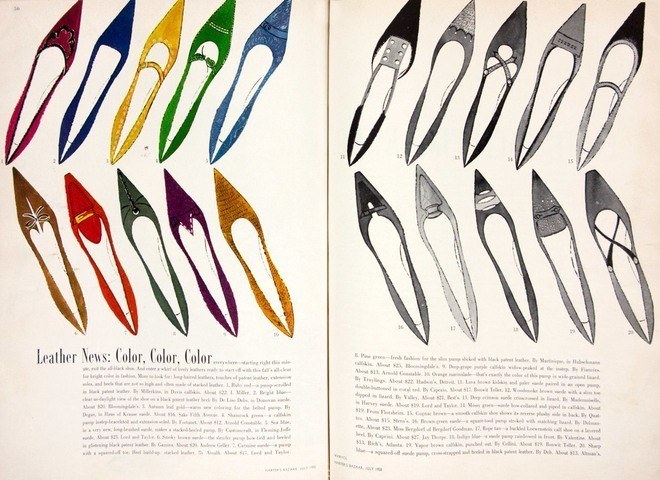 Реклама обуви для И.Миллера (Harper's Bazzar), 1958