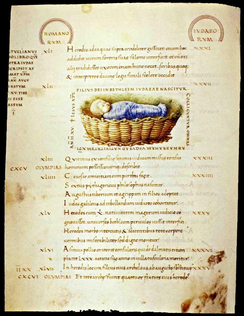 Младенец Иисус в яслях, 1450