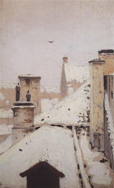 Крыши. Зима, 1876 - Архип Куинджи