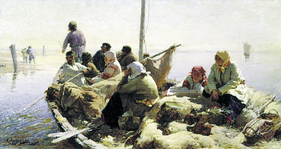 по реке оке