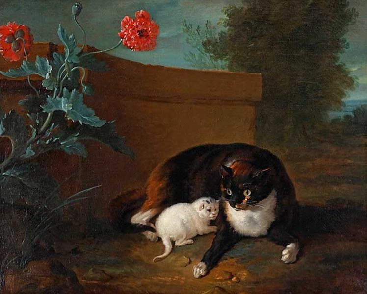 Кот и котенок, Собака и попугай, 1737
