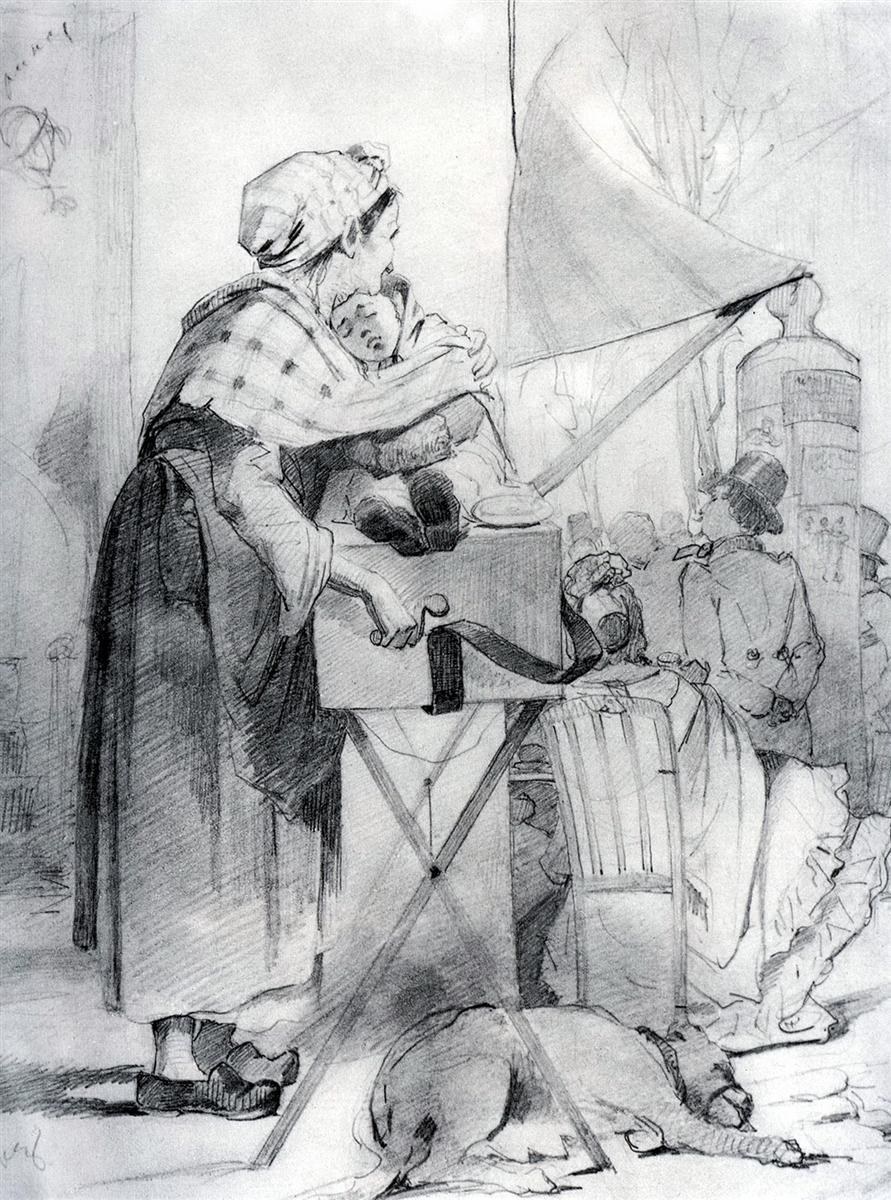 Парижская шарманщица. Этюд, 1863 - Василий Перов