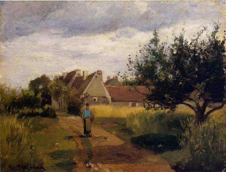 Въезд в деревню, c.1863 - Камиль Писсарро
