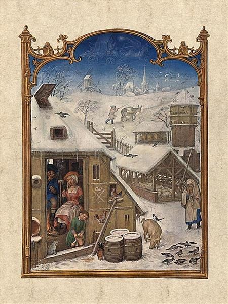 Февраль, Бревиарий Гримальди, c.1517 - Саймон Бенинг