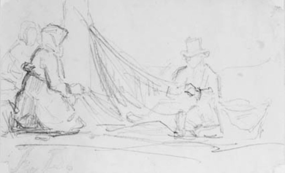 Пара рыбаков закидывает сети.