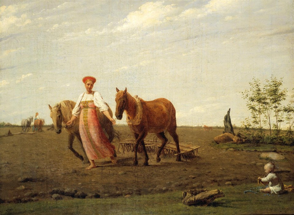 В полях. Весна, 1820 - Алексей Венецианов