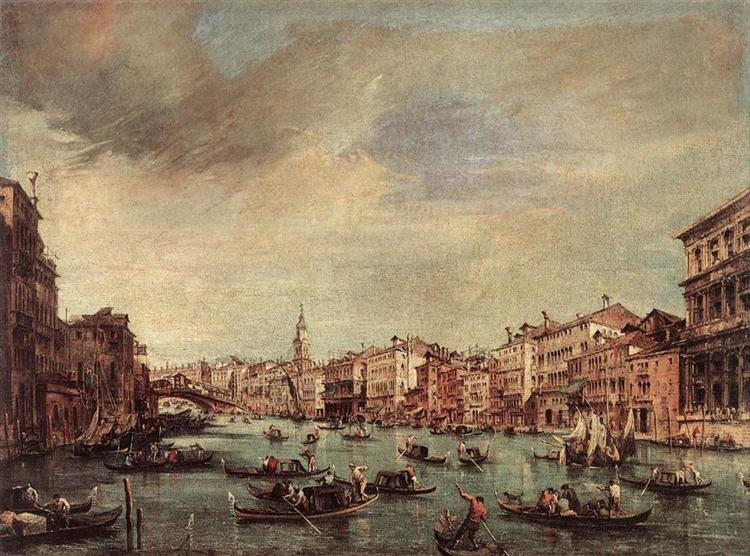 Большой канал, вид на мост Риальто, 1765