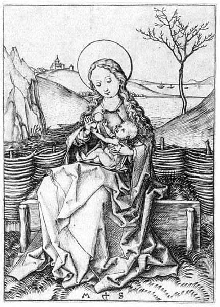Мадонна на газонной скамейке, 1475 - 1480