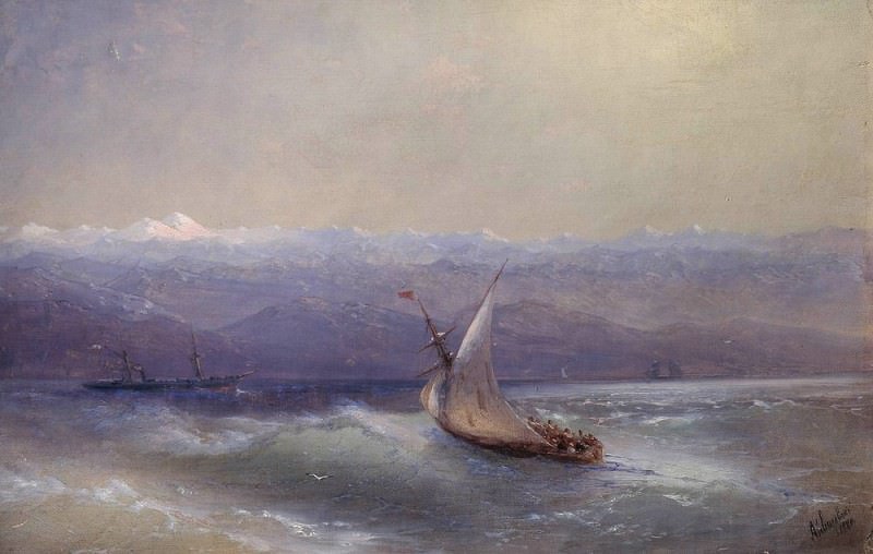 Море на фоне гор 1880