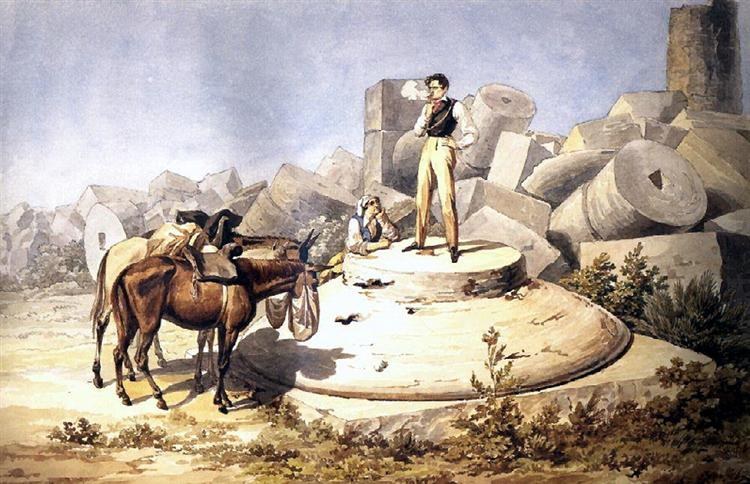 Портрет В. А. Перовского на капителях колонн, 1824 - Карл Брюллов