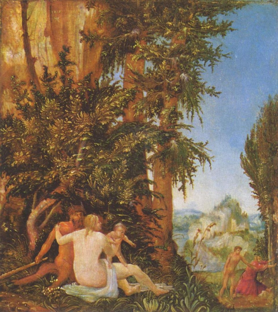Пейзаж с семьей сатиров, 1507