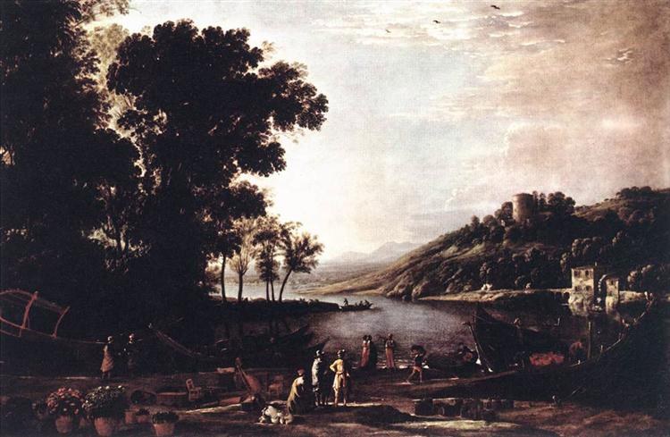 Пейзаж с купцами, c.1630