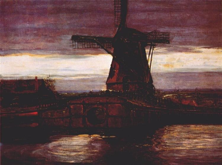 Мельница Стаммер с полосатым небом, 1905 - 1906