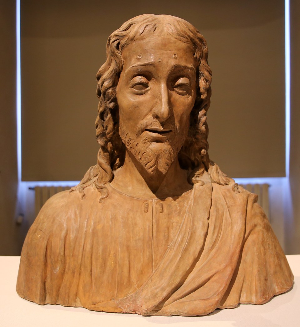 Маттео Чивитали, спаситель в терновом венце, 1485-90, терракота 01