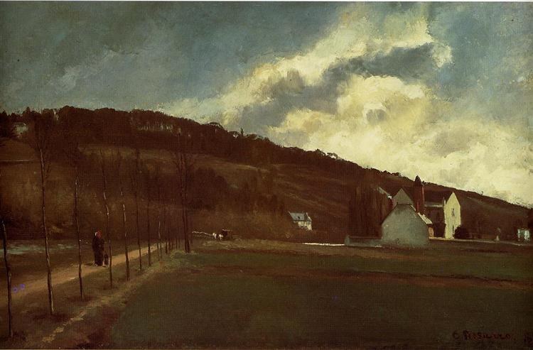 Берега реки Марны зимой, 1866 - Камиль Писсарро
