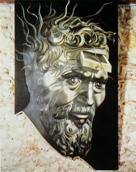 Без названия (Голова Микеланджело с ящиками), 1970